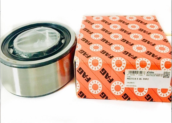 FAG NU2314 P5 درجه دقت گوشه ای تماس توپ پرتکن با مواد فولادی و سرعت روغن روغن از 3800 R / min